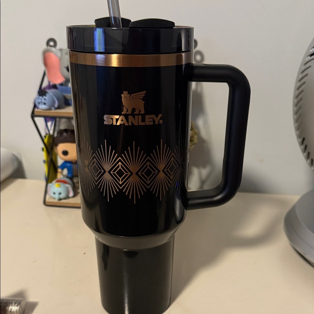 Stanley Black Mug with Gold Design